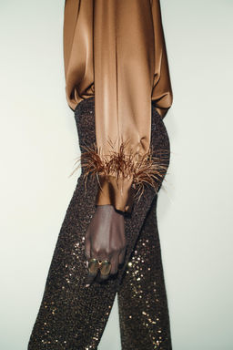 FEATHER SATIN BLOUSE - Zara фото 12
