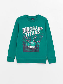 Bisiklet Yaka Dinozor Bask?l? Erkek ?ocuk Ti??rt