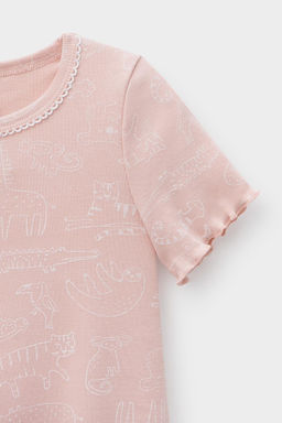 К 1180/24/зоопарк на дымчатой розе сорочка для дев