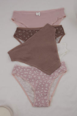Pembe 5li Suprem Cicekli Slip Kulot THMSS26KU00026 - Trendyolmilla фото 3