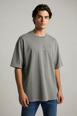 Gri Oversize/Genis Kesim Koala Nak?sl? %100 Pamuklu T-Shirt TMNSS23TS00243