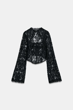 TOP CORS? ENCAJE / Negro