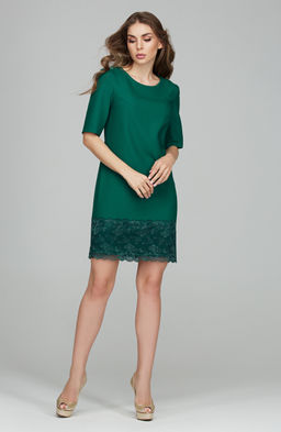 Платье мини изумрудный - Donna saggia фото 4