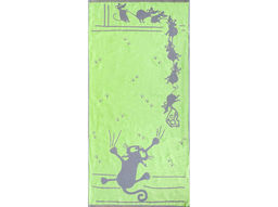 Полотенце 2о22.129ж1 Кот с мышами (салатовый) 67х140 см