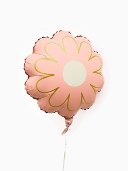 Воздушный шар фольгированный 21 Ромашка. Золотые лепестки, набор 5 шт., розовый сатин - Страна карнавалия фото 2