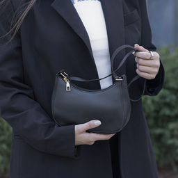 Сумка багет из искусственной кожи,19х15х6.5 см, чёрный цвет - Nazamok фото 10