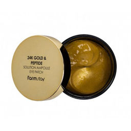 Патчи гидрогелевые с золотом и пептидами FARMSTAY 24K Gold & Peptide Perfect Ampoule Eye Patch , 60pcs