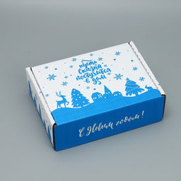 Коробка сборная Снежный город, белый, 27 х 21 х 9 см