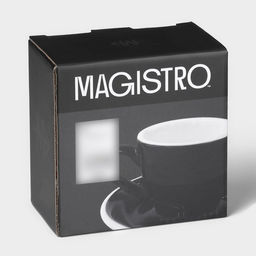 Кофейная пара Magistro Coffee time, чашка 80 мл, блюдце d=11.5 см, фарфор, чёрная