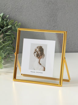 Фоторамка для фото 15×15 см «Лофт», золото гальваника, металл, 1.2×15.5×15.5 см