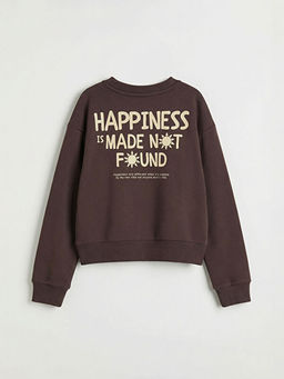 Bisiklet Yaka K?z ?ocuk Kal?n Sweatshirt ve E?ofman Alt?