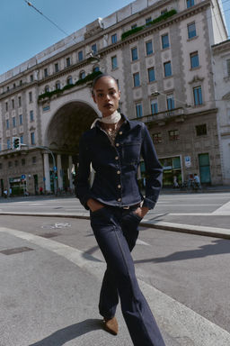 Z1975 STRAIGHT SLIM MID-WAIST BELTED JEANS