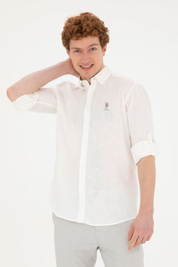Мужская рубашка цвета хаки с длинным рукавом - U.s. polo assn фото 10