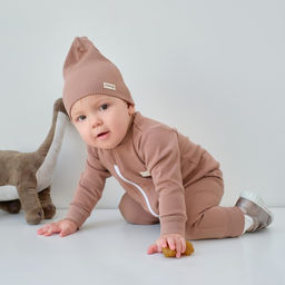 Комбинезон на молнии Крошка, Я BASIC LINE, рост 68-74 см, коричневый - Крошка я фото 4