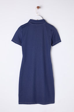 Indigo Bodycone/Vucuda Oturan Polo Yaka Mini Orme Elbise TWOSS25EL00068
