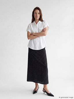 Beli Lastikli Puantiyeli Etek