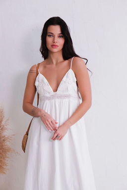 Открытое платье из хлопка белое - Martichelli фото 2