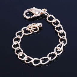 Цена за 2 шт. Замок карабин СМ-951, 5 шт. 6×9 мм, с удлинительной цепочкой 8 см, цвет золото