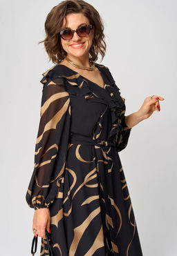 Платье EVA GRANT 7297В-Р принт ленты