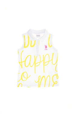 Белая футболка с воротником-поло для девочек - U.s. polo assn фото 4