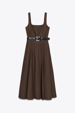 MIDI DRESS WITH BELT - Zara фото 6