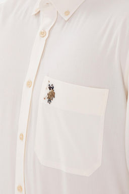 Мужская кремовая рубашка с длинным рукавом 1 бесплатно для 1 зоны в рубашках - U.s. polo assn фото 7