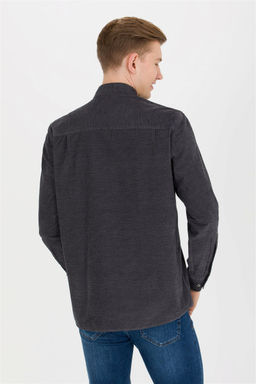 Мужская рубашка антрацитового цвета с длинным рукавом - U.s. polo assn фото 5