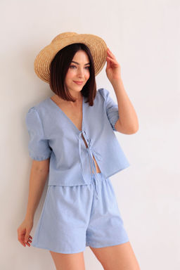 Martichelli Костюм в клетку голубой