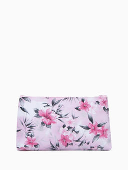 Цена за 3 шт. Косметичка-пенал на молнии, плоская, с рисунком, розовая