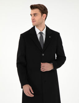 Siyah Slim Fit Palto - Pierre cardin фото 3