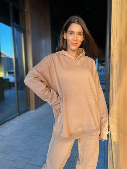 Костюм женский оверсайз с джогерами, мокко, единый размер - Knitka wear фото 7