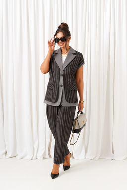 Костюм Beautiful Free 6434 тёмно-серый в полоску