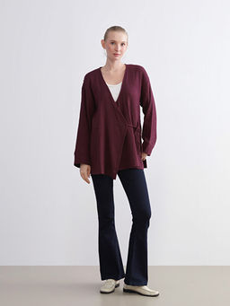 Kruvaze Yaka Dokulu Kad?n Kimono