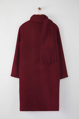Bordo Sal Detayl? Mono Kapama Oversize Uzun Kase Kaban TWOAW26KB00041 - Trendyolmilla фото 8