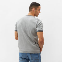 Джемпер мужской короткий рукав MINAKU REGULAR FIT: серый меланж, р-р 50