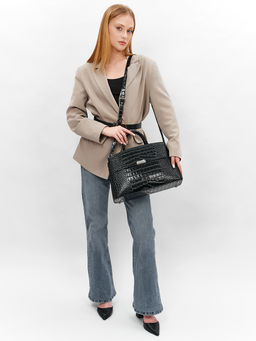 LACCOMA сумка НИ8099-черный натуральная кожа хлопок