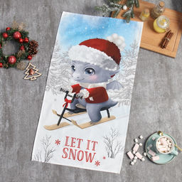 Полотенце Этель Let it snow, 40?73 см, 100% хлопок, саржа 190 г/м?
