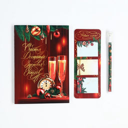 Подарочный набор новогодний, ежедневник, стикеры, ручка «С Новым годом!»