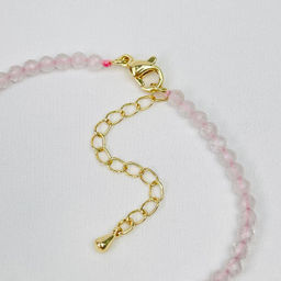 Браслет из Розового кварца и Жемчуга 17,5 см + - Радуга самоцветов фото 4