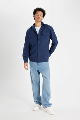 Хлопковая рубашка обычного кроя с длинными рукавами - Defacto фото 2