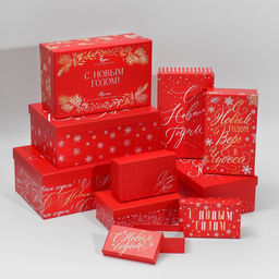 Набор подарочных коробок 10 в 1 «С Новым годом», 12×7×4 - 32.5×20×12.5 см