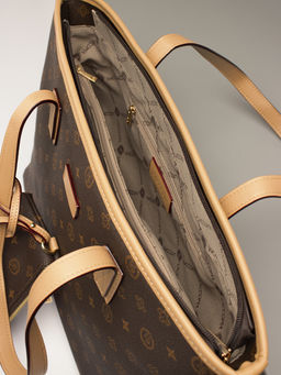 LАСCOMA сумка А567-фигурки-кофе-рыжий эко кожа-канва