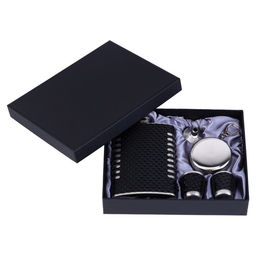 Подарочный набор 5 в 1 «Ромбы»: фляжка 270 мл + воронка, 2 рюмки, стакан складной d=5 см