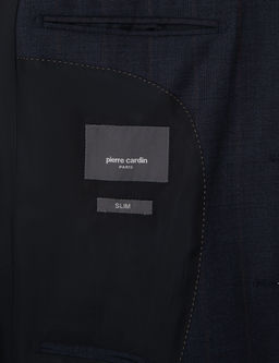 Lacivert Slim Fit %100 Y_n _izgili Tak_m Elbise