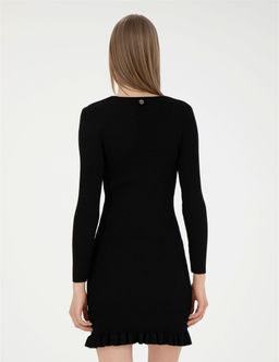Siyah Ex. Slim Fit Triko Elbise - Pierre cardin фото 5