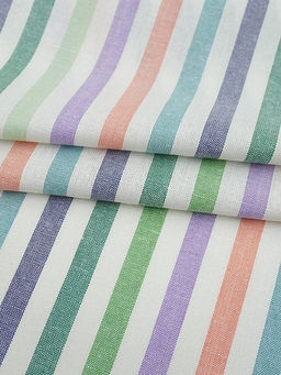 Холст полотенечный Зеленые/лососевые/чернильные полосы, ш.0.5м, лен-30%, хл-70%, 140гр/м.кв - Купава фото 3