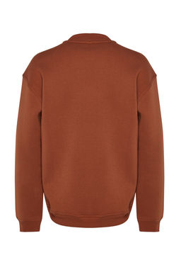 TRENDYOL MAN Antrasit Oversize/Genis Kesim Yar?m Bal?kc? Yaka Harf Nak?sl? Sweatshirt Ici Polarl? TMNAW24SW00046 - Trendyolmilla фото 16