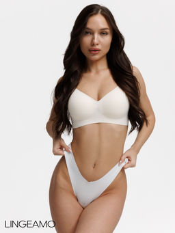 Бесшовные трусы стринги Lingeamo белый ВР-03 (1) фото 6