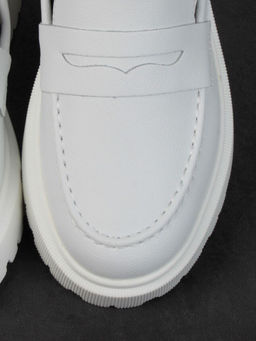 03-PDD178-1 GRAY WHITE Лоферы женские (натуральная кожа)