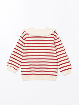 Bisiklet Yaka ?izgili K?z ?ocuk Sweatshirt - Waikiki фото 2